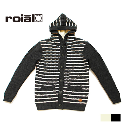 [ROIAL]MW_JACKET KT46 NVY(로얄 스트라이프 니트 보아 후드)