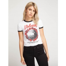 VOLCOM] 볼컴 우먼스 반팔티 SIDE STAGE RINGER TEE (WHITE COMBO)