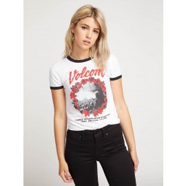 VOLCOM] 볼컴 우먼스 반팔티 SIDE STAGE RINGER TEE (WHITE COMBO)