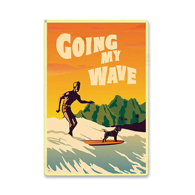 서핑 인테리어 빈티지 스틸 판넬 GOING MY WAVE