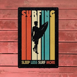 서핑 인테리어 빈티지 스틸 판넬 SLEEP LESS SURF MORE