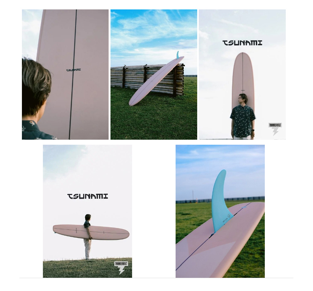 (예약)서핑롱보드 [KAI SALLAS] TSUNAMI TAUPE 카이살라스 싱글핀 츠나미 THUNDERBOLT